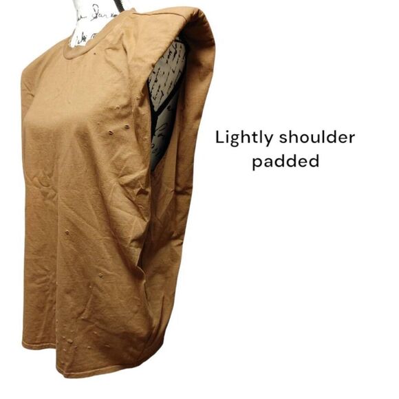 Sandrine Rose x Free People Shoulder Padded  Muscle Tank Sz M - Picture 4 of 8